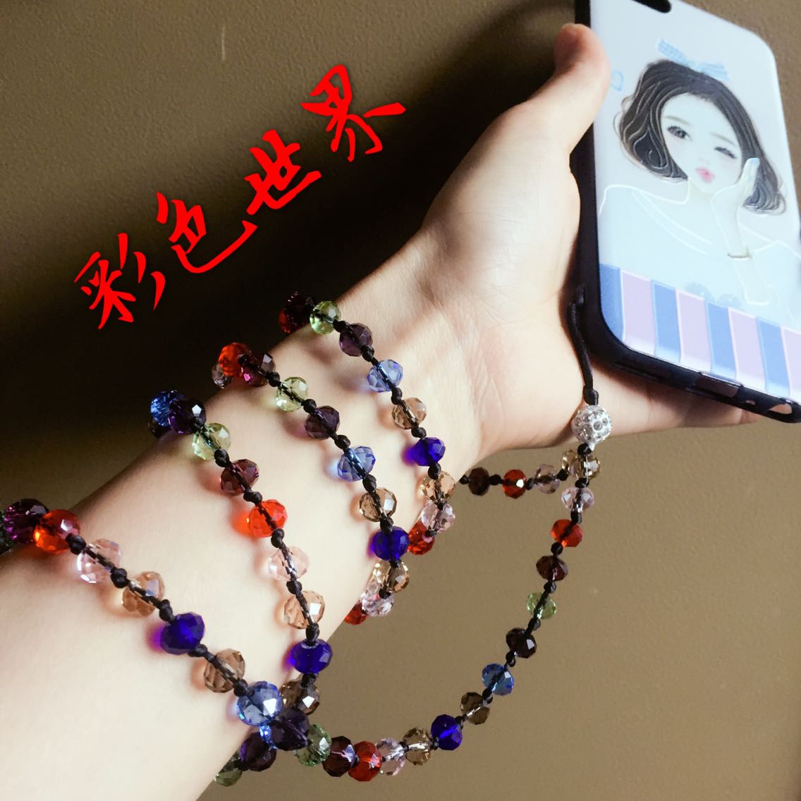 Điện thoại di động dài phần treo chuỗi hạt pha lê treo cổ chắc chắn handmade thẻ thời trang công việc dây buộc mới mặt dây chuyền nữ - Phụ kiện điện thoại di động ốp lưng samsung m21