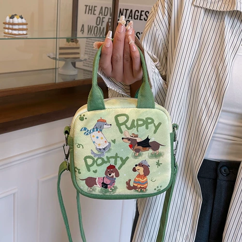 Небольшая дизайнерская оригинальная портативная зеленая милая универсальная сумка на одно плечо, тренд сезона