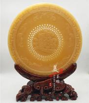 Rice Yellow Jade Green Button Jade Wall Large Swing Piece Five Fu Boutique Living-room Handicraft New House Decoration Furnishing Business Gift