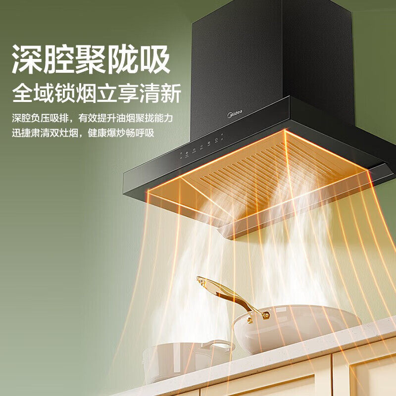 Midea Tn202 Range Hood for Home Kitchen, Large Suction Power, Small Top-Mounted Range Hood, Official Flagship Store