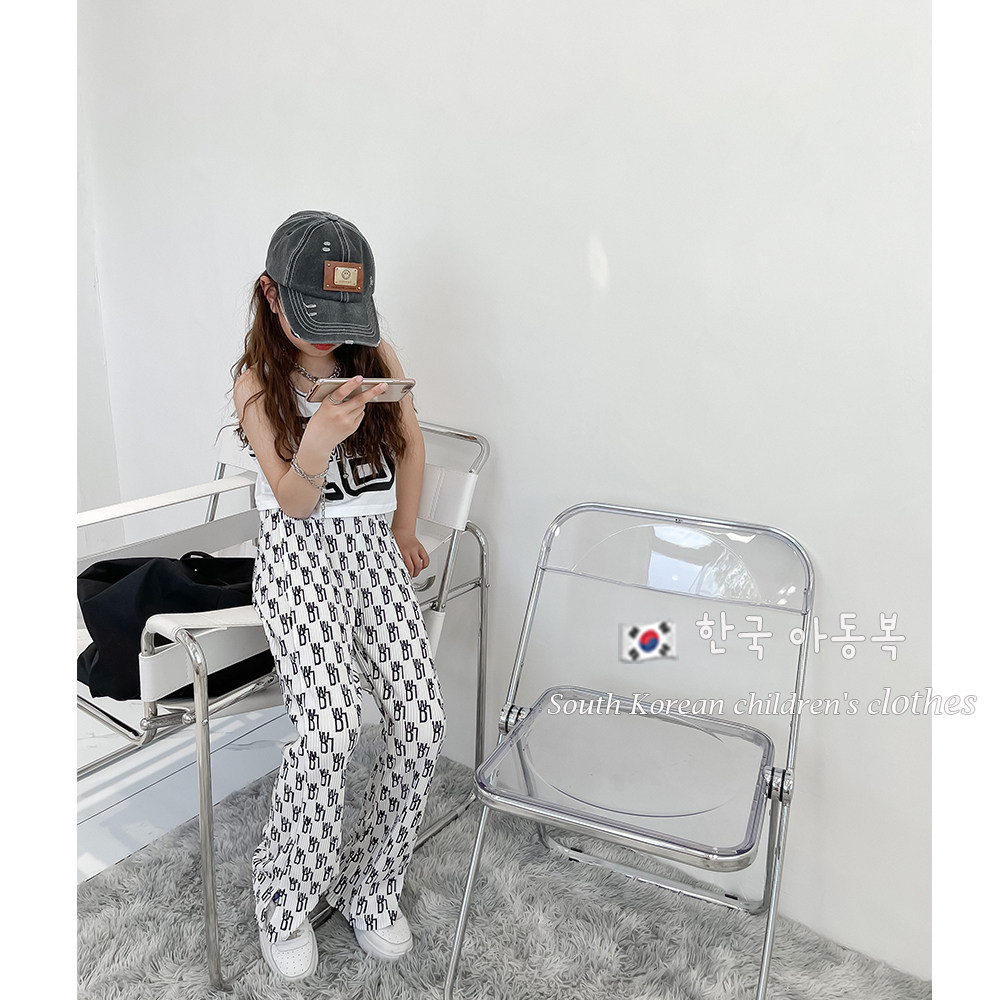 Korean Girl Wide Leg Pants 2021 Summer New CUHK Scout Thin Horn Pants Children Summer Clothing Snowspun Mosquito Repellent Trousers