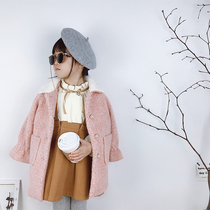 Girl imitation mink fleece coat autumn and winter foreign atmosphere 2020 new long autumn woolen childrens woolen coat women