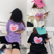 South Korean girl T-shirt short sleeve summer dress 2021 new ocean gas children pure cotton half sleeve large child summer loose tide t
