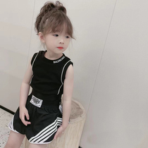 Pola small station girl sleeveless vests 2022 new pure cotton thin children Summer foreign air outwear sports harness