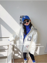 Girls winter clothing down clothes 2021 new children thickened CUHK Tong Winter Han version Ocean Qi White Duck Suede Coat Tide
