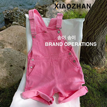South Korean girl 2021 Summer new pure cotton back with pants CUHK Loose Tide Pants Children Summer Dress Jeans