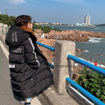 Childrens down jacket mid-length 2021 new CUHK Scout Knee Ocean Gas Thickened Han Edition Girl Winter Clothing Coat Winter