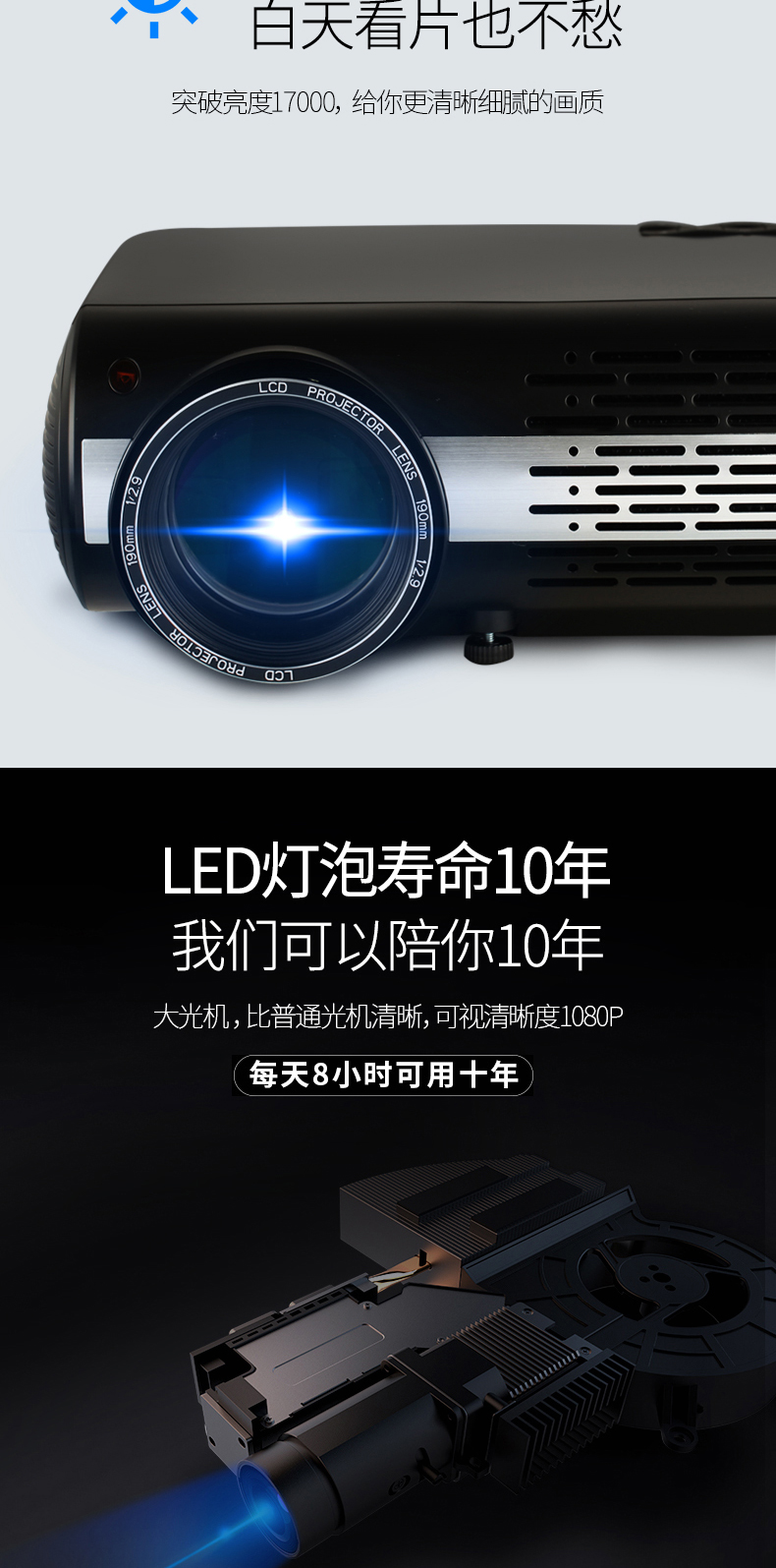 Máy chiếu Opuda mới Z1 máy chiếu văn phòng tại nhà HD 1080P không dây wifi điện thoại thông minh Máy chiếu Apple Android máy chiếu nhỏ 4K rạp hát tại nhà - Máy chiếu