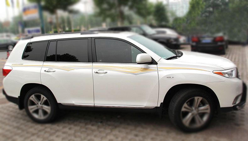 08-18 new Highlander dải màu cơ thể kéo hoa dán xe trang trí dán xe sửa đổi thắt lưng dòng màu dán xe - Sửa đổi ô tô chổi rửa xe ô tô