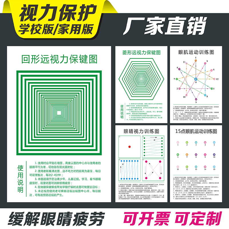 Farsight Chart Relieves eye fatigue Vision Care Long Jump chart Eye care chart Eliminates eye fatigue Wall sticker Wall chart