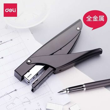 Deli 0346 hand-held stapler, all-metal stapler, labor-saving, durable and thickened 24\6 unified needle stapler