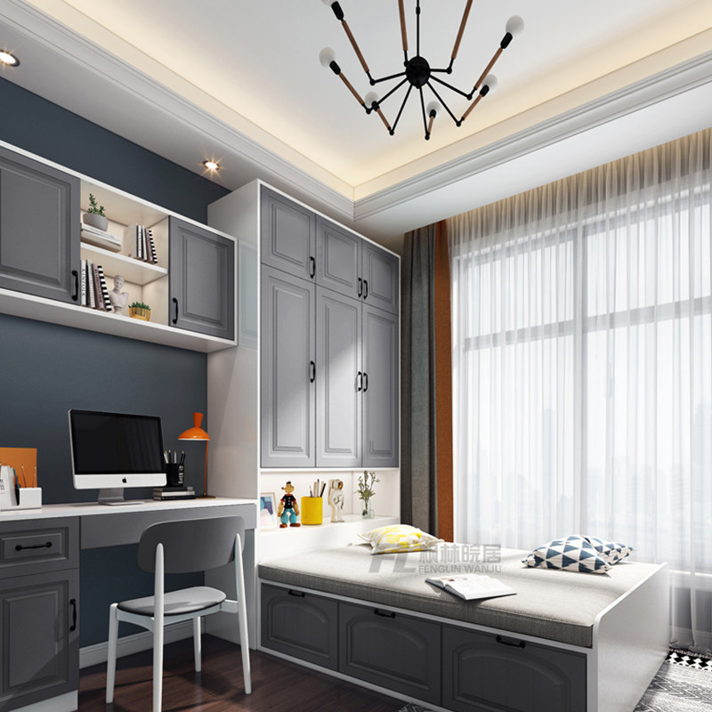 Small apartment tatami bed Wardrobe one-piece combination Modern simple storage bed Multi-functional bedroom Children's room customization