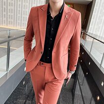 Fried street small suit jacket new mens self-cultivation handsome British yuppie handsome suit mens suit Korean version of the trend Leisure