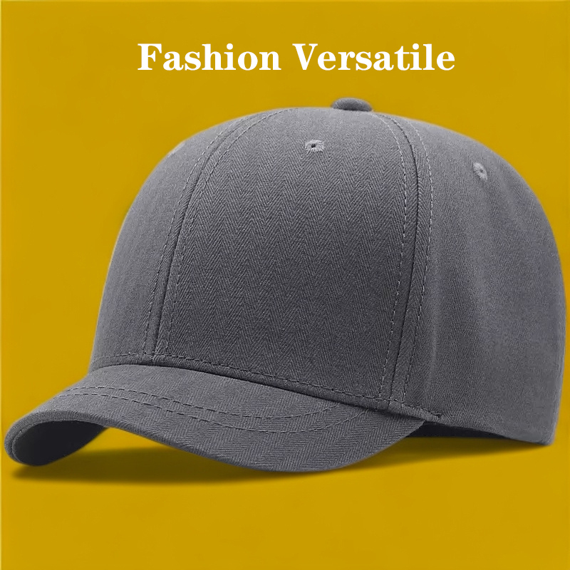 Short Brim Casual Autumn Wear Hat for Men and Women with Large Head Circumference, Autumn and Winter Baseball Cap with Deep Hard Brim Equestrian Hat