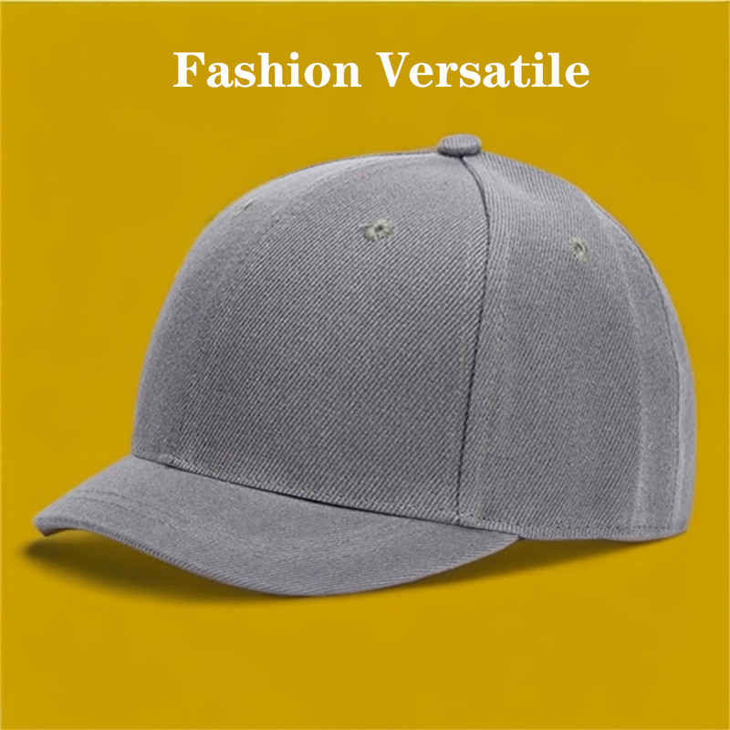 3cm Short Brim Baseball Cap, Fully Enclosed Hard Top, Unisex, ins Trendy Reverse-Wear Equestrian Hat, Elastic Short Brim Peaked Cap