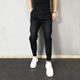 Spring and Autumn Black Stretch Jeans Men's Korean Style Trendy Slim Fit Harem Pants Social Spiritual Guy Pants