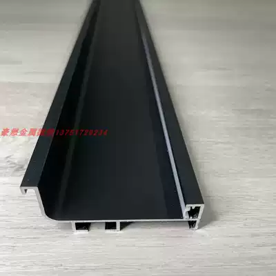 Light luxury overall cabinet L-shaped floor cabinet invisible sub-black brushed bronze gold aluminum alloy with light slot free handle