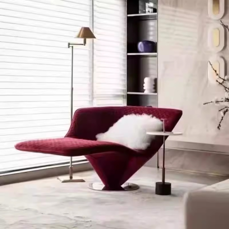 Modern Designer Creative Irregular Fiberglass Geometric Armrest Leisure Chair Chaise Lounge Villa Model Room