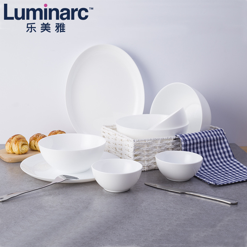 Lemeiya Divali White Jade Glass Tableware Tempered Glass Rice Bowl Dinner Plate Flat Plate Soup Bowl Fish Plate Household Set Lemeiya Divali White Jade Glass Tableware Tempered Glass Rice Bowl Dinner Plate Flat Plate Soup Bowl Fish Plate Household Set