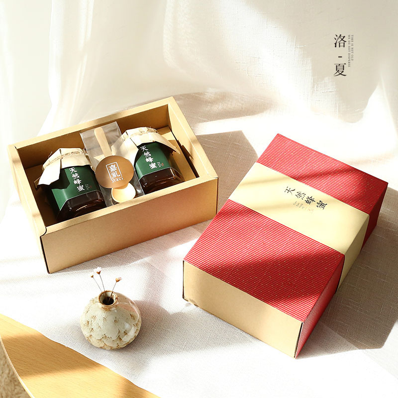 A pound of honey packaging box Gift box High - end Acake gift box Snow - Flower - fried chili sauce annual packaging box