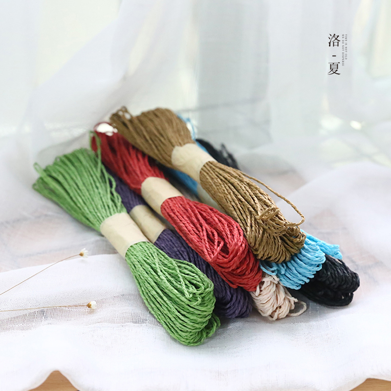 High-quality environmental protection leather rope honey packaging tag gift box decoration primary color handmade hemp rope diy material colored paper rope