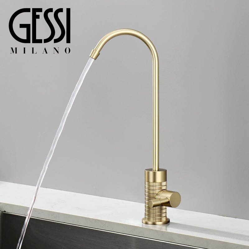 Gessi Kitchen Water Purifier Faucet Direct Drinking Water Purifier 2/3Ep Pipe Outlet 4-Point Interface Single Cold All-Copper Gold Gessi Kitchen Water Purifier Faucet Direct Drinking Water Purifier 2/3Ep Pipe Outlet 4-Point Interface Single Cold All-Copper Gold