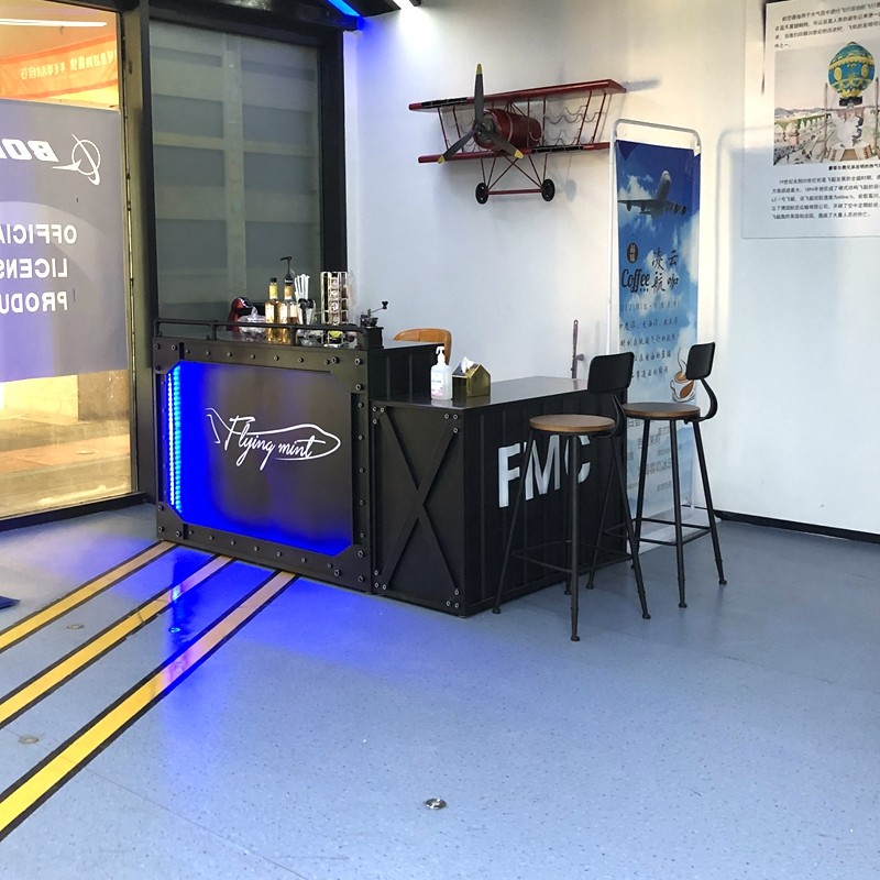 Retro Cabinet Corner Bar Table Industrial Wind Ferrite Corporation Front Desk