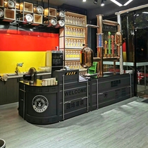 Retro Cashier Desk Bar Table Iron Art Industrial Wind Container Bar Fitness Room Creative Corner Front Desk Reception Cabinet