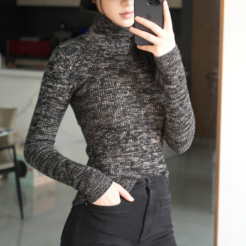 Bussis Simple and Stylish British-Style Wool Blend Thick Knit Warm Slim-Fit Sweater