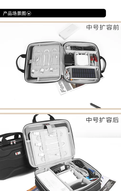 bubmEVA phụ kiện kỹ thuật số mass storage cứng tai nghe sạc cáp quấn lên gói kết hợp một đĩa cứng - Lưu trữ cho sản phẩm kỹ thuật số