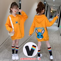 Girls dress for dress spring clothing 2021 new internet red ocean gas big child clothes 12-year-old girl childrens spring and autumn jersey dress