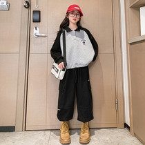 Girlsclothes spring dress 2023 new childhood fashionable leisure childrens clothing two pieces