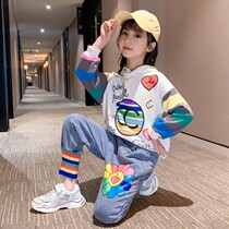 Girl Suit Autumn Clothing 2020 New Korean Version Children Clothing Trendy Girls Foreign Pistachio Jeans Two Sets Eben