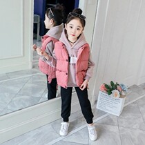 Childrens clothing girl suit autumn 2022 new childrens gas network red plus thickness middle autumn and winter three pieces