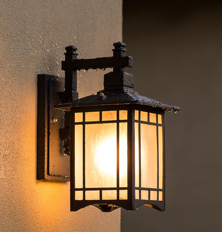 Garden Wall Lamp Black Wall Sconce Outdoor Glass Wall