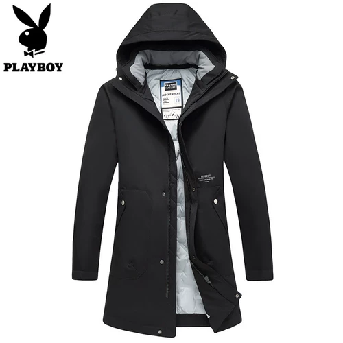 Playboy, пуховик, длинная утепленная куртка, комплект с пухом, в корейском стиле, средней длины