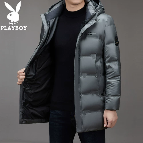 Playboy, демисезонный длинный пуховик для мальчиков, приталенная утепленная куртка, комплект с пухом, большой размер