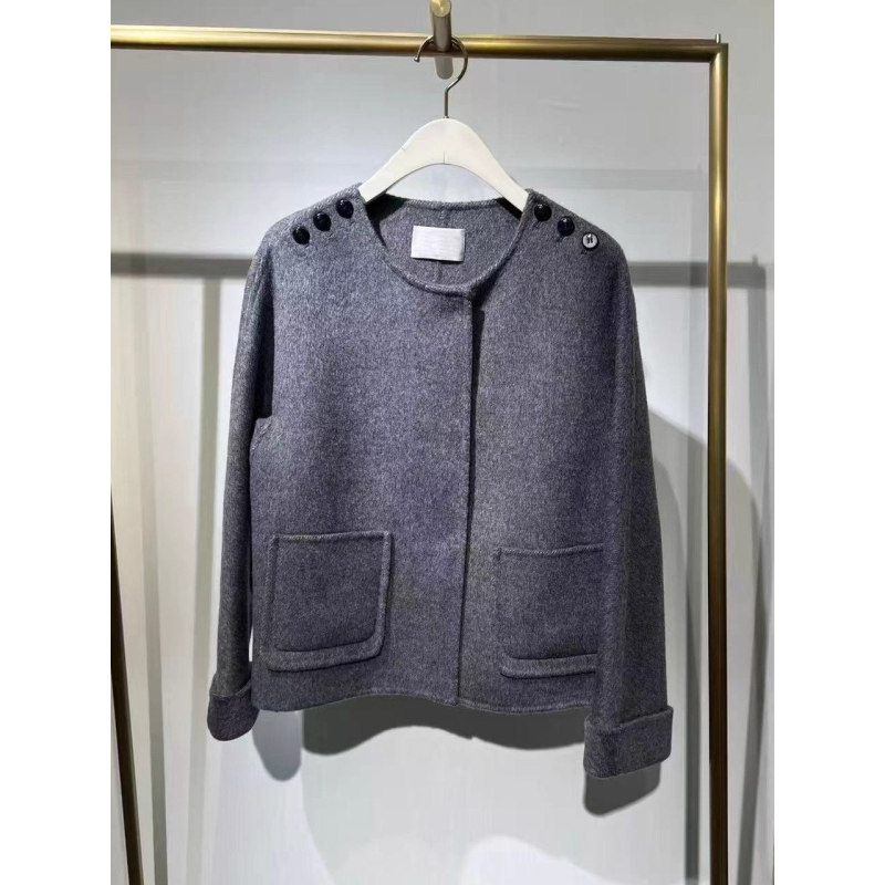 Same Style as in the Mall, 2025 Autumn New Design, Short Wool Coat with Shoulder Buttons 3Ga171311