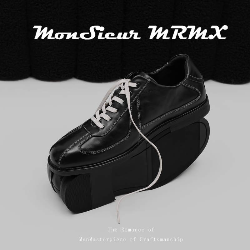 Monsieur Mrmx【Calfskin】German Training Shoes, Thin-Soled, Suitable for Commuting, Everyday Wear, Simple, High-End Casual Leather Shoes for Men Monsieur Mrmx【Calfskin】German Training Shoes, Thin-Soled, Suitable for Commuting, Everyday Wear, Simple, High-End Casual Leather Shoes for Men