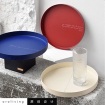 oroliving original Nordic tray red white and blue movie theme round storage plate jewelry plate finishing