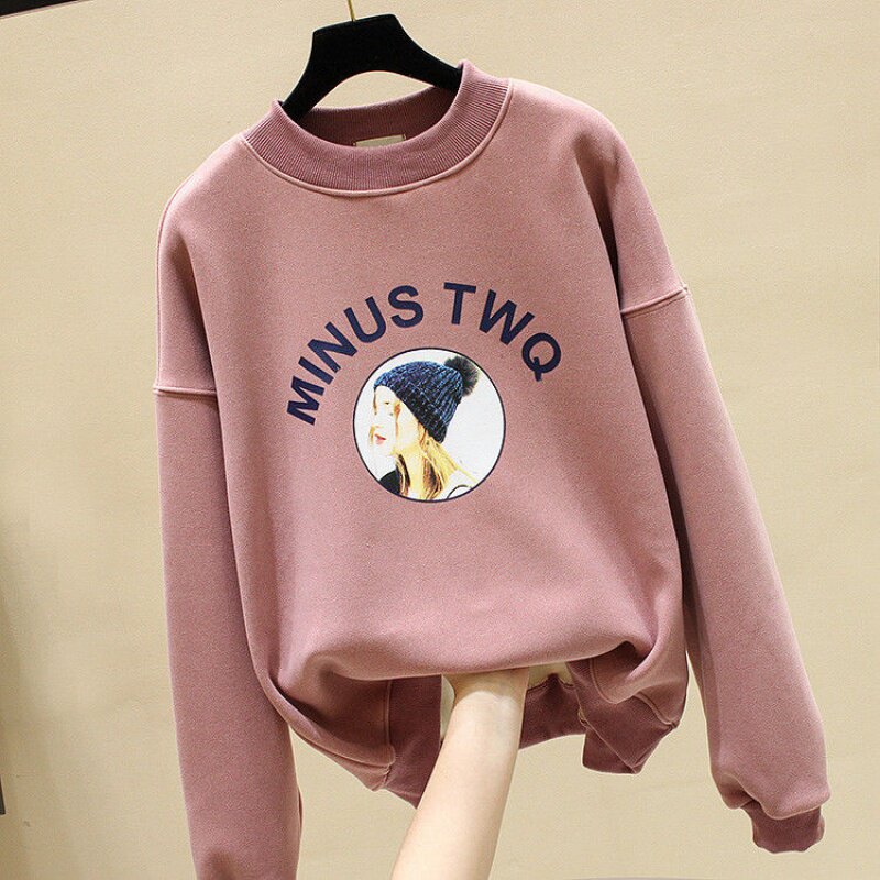 Children's fleece sweater girls' autumn and winter fleece sweater 2020 trendy clothes for big kids Korean version loose and thick