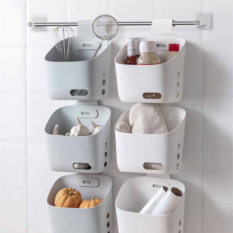 Ventilated multi-layer small hanging basket kitchen put onion ginger garlic storage basket ginger garlic basket wall-mounted storage basket Japanese style