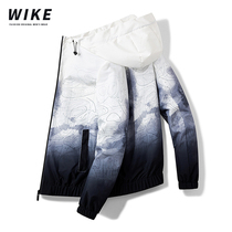 WIKE Original coat mens camouflage gradient trend casual wild add fat plus size hooded jacket clothes