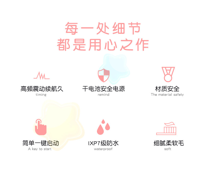 朗悦  超声波电动牙刷 3刷头 图2