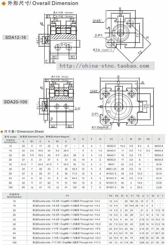 Цилиндр 【xj气动】薄型气缸sda80*5/10/15/20/25/30/35/40/50
