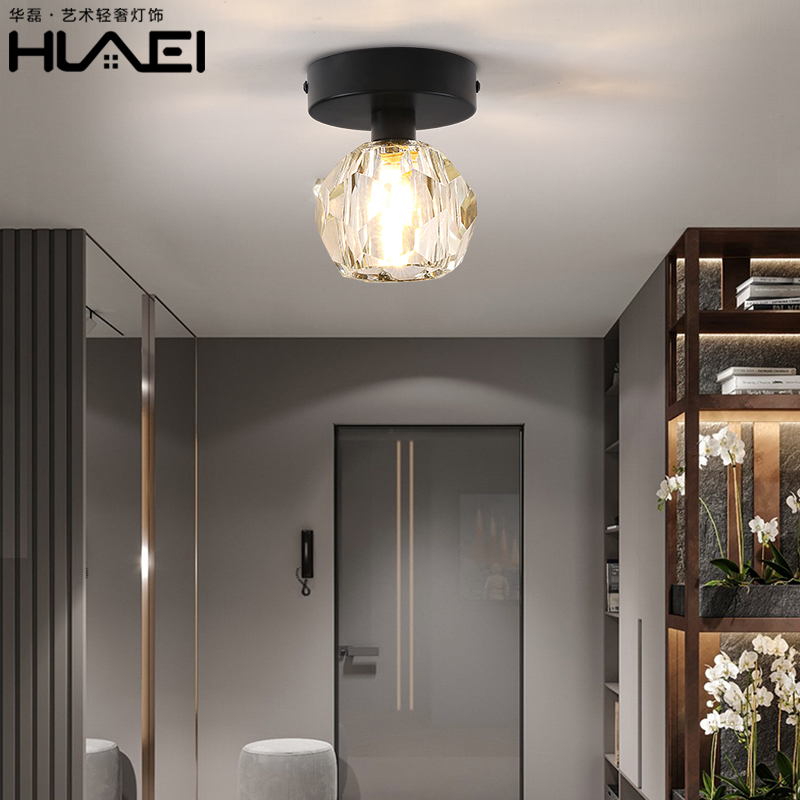 Single-head molecular lamp light luxury crystal canal lamp sulfilling lamp sunscreen balcony toilet corridor simple lamps