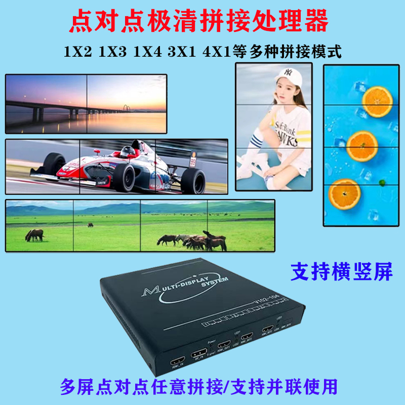 Three-screen treasure large-screen splicing processor multi-screen expander ring screen projector fusion software DP into HDMI output