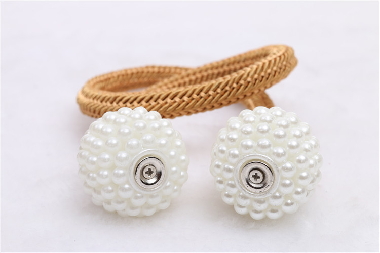 Một cặp nam châm rèm khóa sáng tạo cà vạt dây buộc dây đai rèm miễn phí đấm hộ gia đình đơn giản hiện đại Bắc Âu - Phụ kiện rèm cửa khung rèm spa