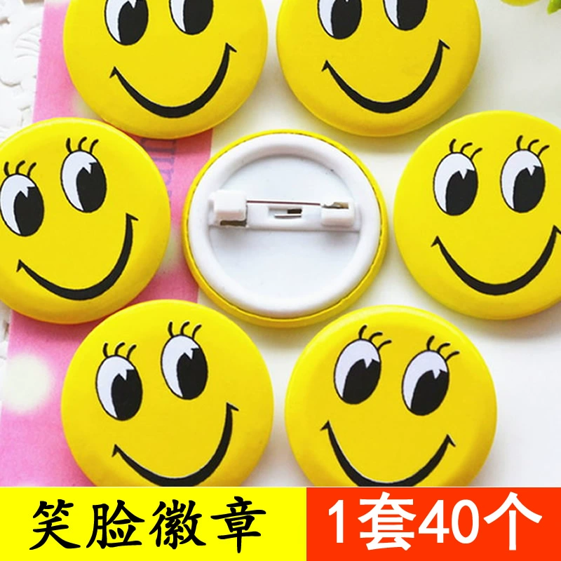 40 Gói Lớn 4,5cm Nhỏ 3cm Yêu thương Biểu tượng mặt cười Nhân viên Huy hiệu Smiley Hoạt hình Trẻ em Mẫu giáo Phần thưởng Khuyến khích Trâm Học sinh Quà tặng nhỏ Phần thưởng Khuyến khích Trâm huy hiệu - Trâm cài