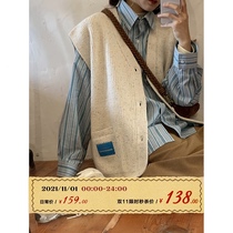 Old Mo classmate old Mo brand wool vest expert came again four-color color point yarn vest